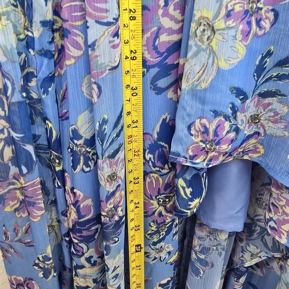 Steve Madden Sol Floral Print V Neck Long Sleeve Maxi Dress Size: S
